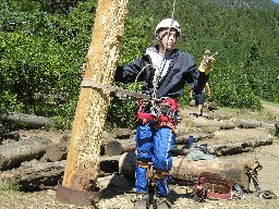 Spar Pole Climbing at Crater Lake